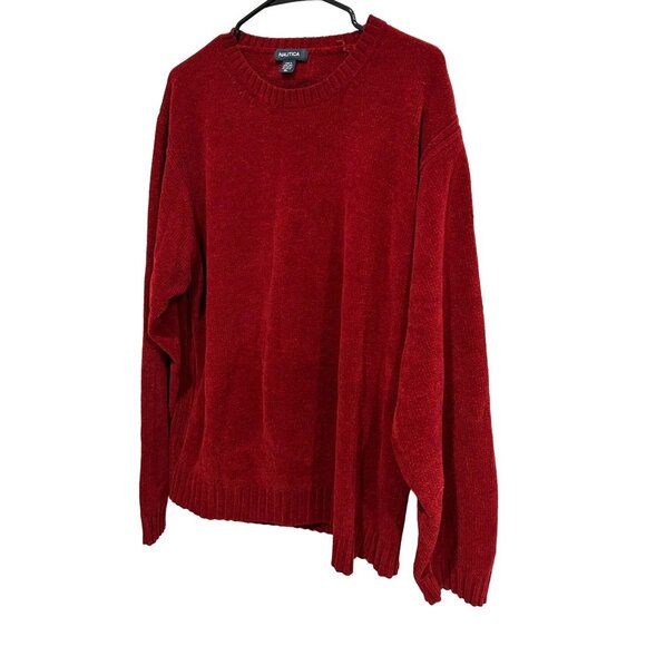 Nautica Red Crewneck Long Sleeve Sweater XL - Picture 3 of 10